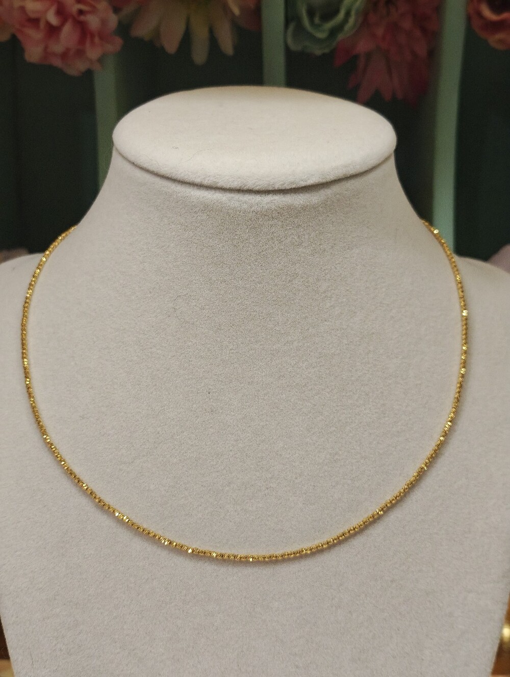 Diamond Cut Mirror Ball Necklace Chain in 18K Solid